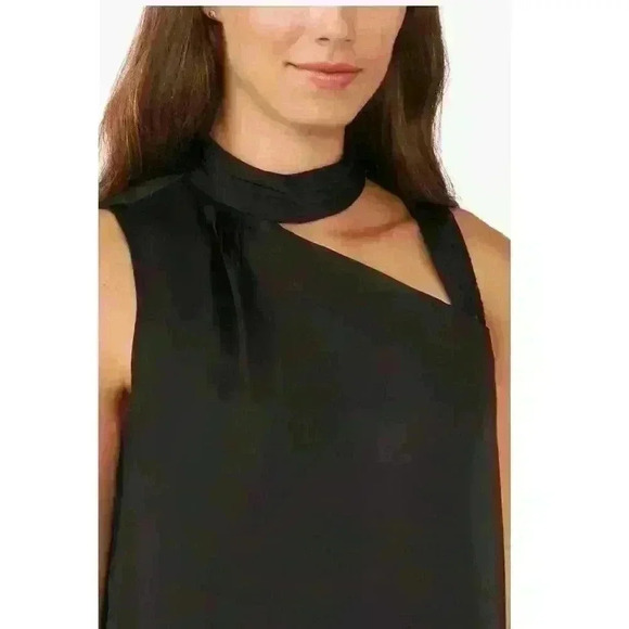 Halogen Cutout Sequin Strap Black Satin Top Size XL NWT - Picture 7 of 7